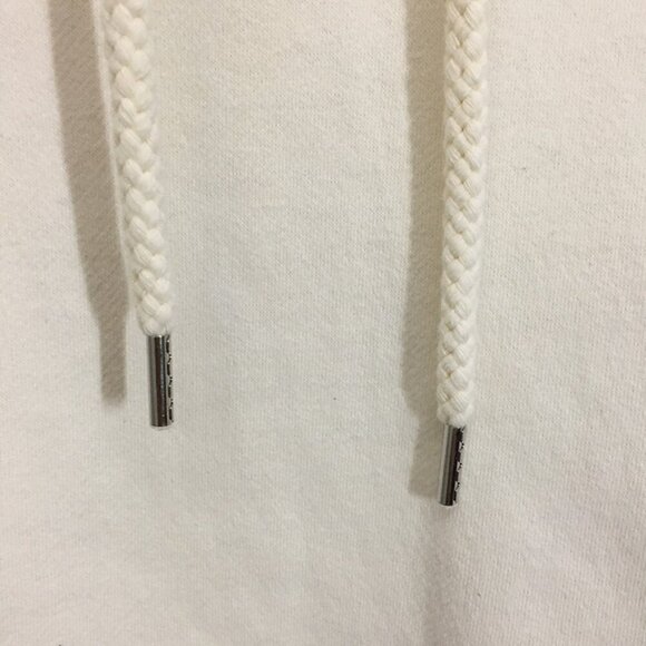 LAB STUDIO Womens Hoodie Size Large Kangaroo Pocket Ivory Fleece Lining - Picture 3 of 15